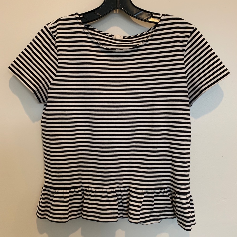 J. Crew Striped Peplum T-Shirt Size S